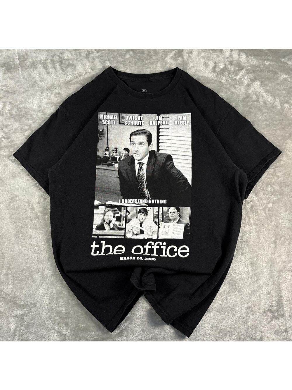 The Office Vintage Style Distressed Men's Graphic Tee Size Medium Black Shirt